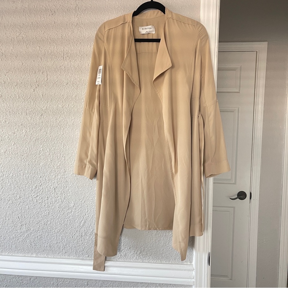 Aritzia Babaton Cream Trench Coat sierra beige  XXS NWT - Picture 7 of 12